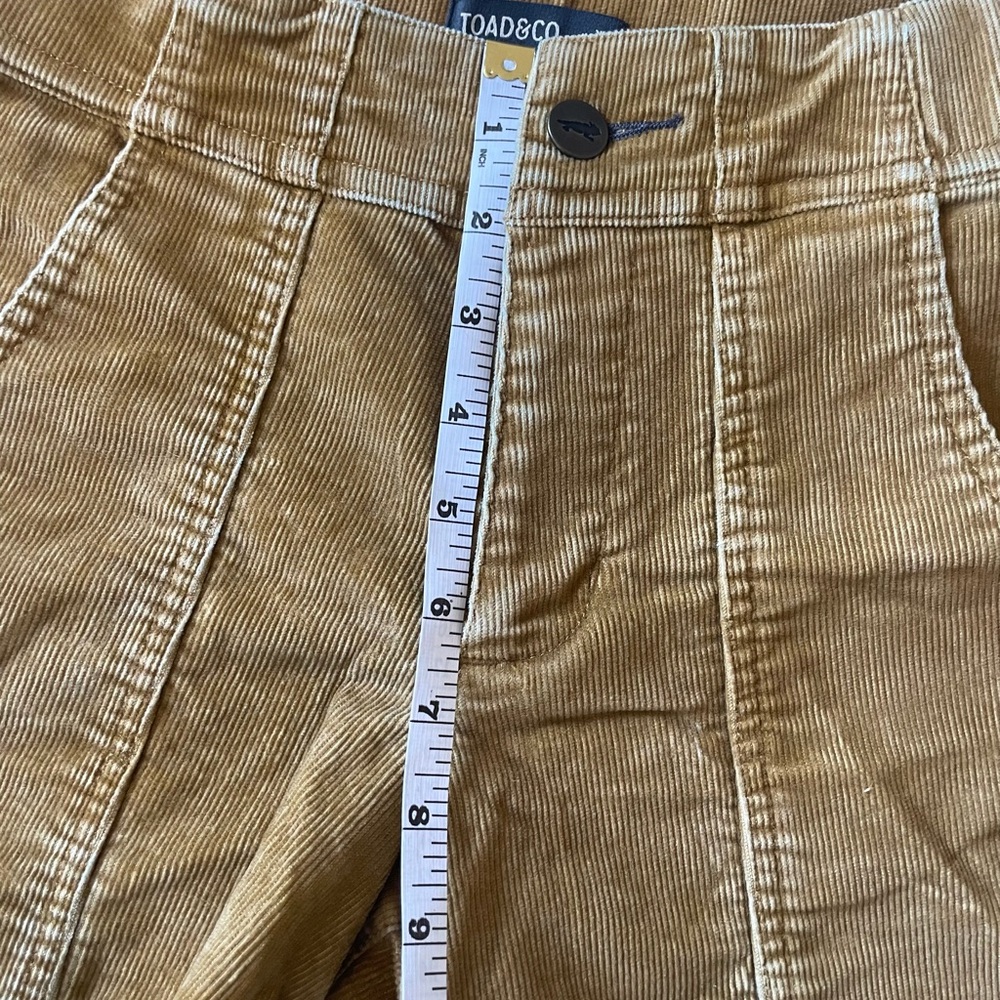 Toad&Co High Waist Corduroy Shorts in Mustard Brown - Picture 11 of 12